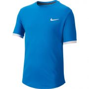 NikeCourt Dri-FIT Boy T-shirt - Signal Blue/White